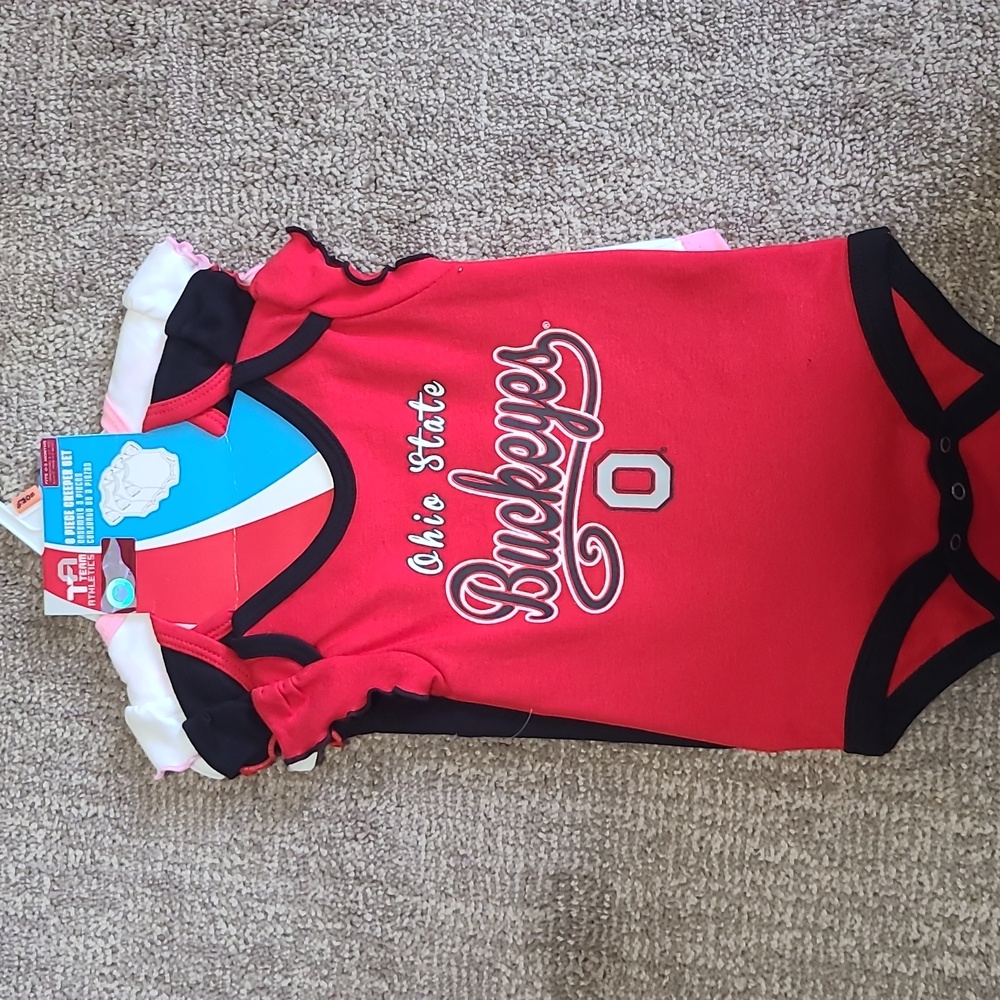 NWT 3 piece OSU onsies